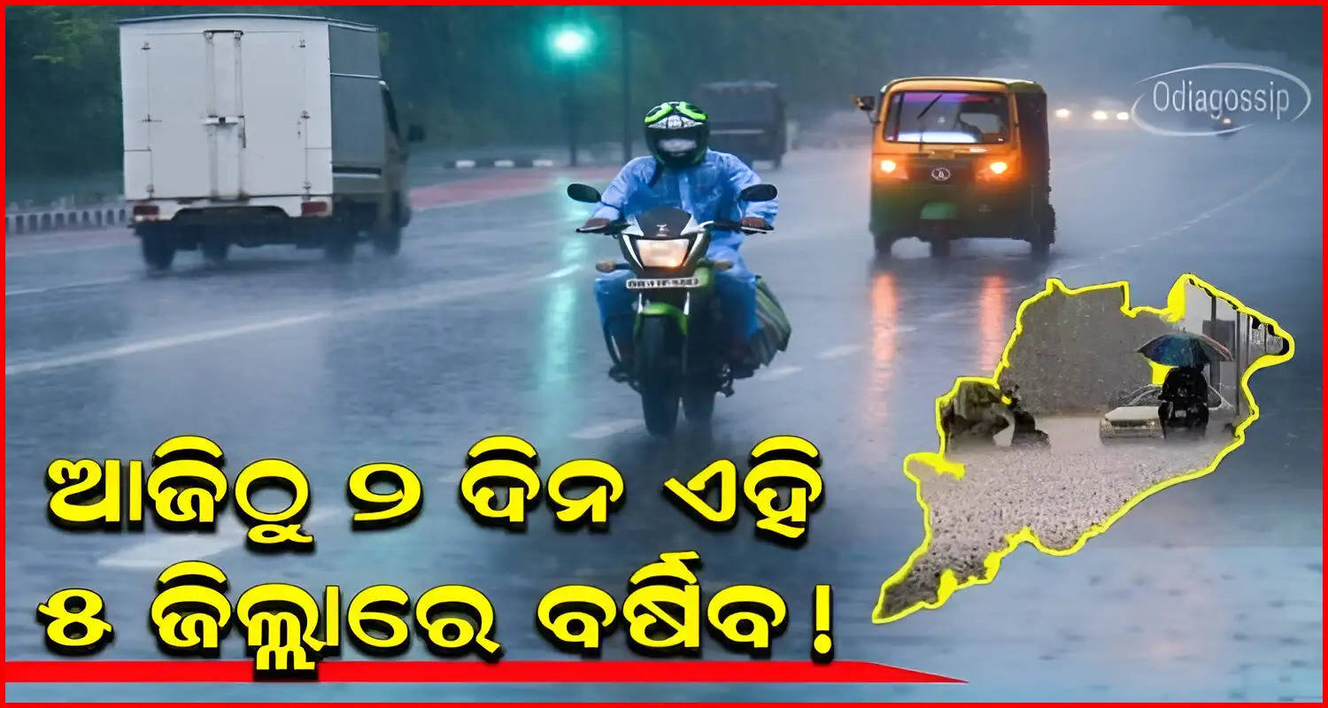 Rain Alert To 5 District Of Odisha for Next Two Days