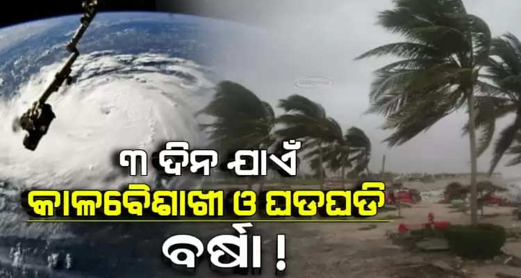 wind speed and rainfall will forecast for next three days in Odisha