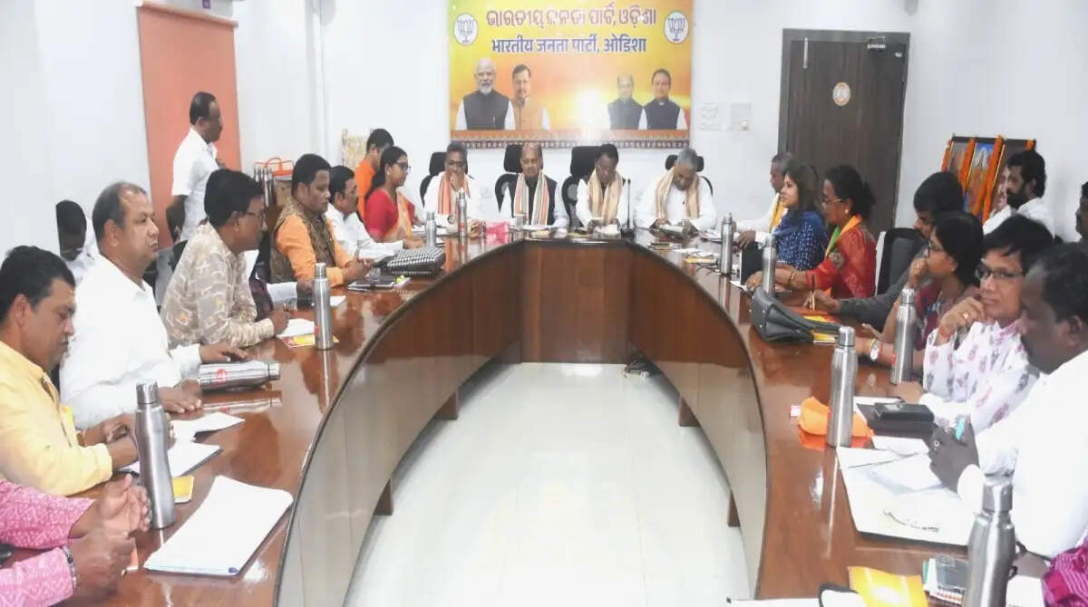 BJP party meeting with state senior office members in Bhubaneswar
